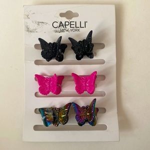 ~ 3 Pair Butterfly Hair Clips ~